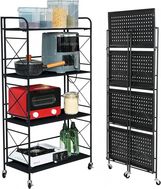 Foldable 4-Tier Metal Shelf by villertech