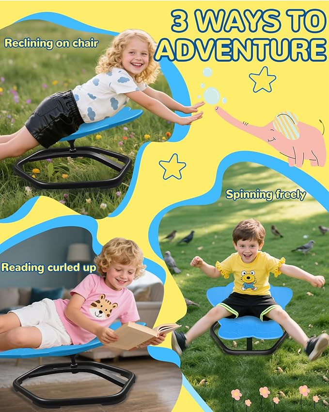 21" L × 19" W Spinning Chair for Autistic Kids, Sensory Toys for Kids - Image 6
