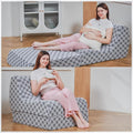 Bean Bag Chair with Checkerboard Shaker Fleece Fabric, Folding Sofa Bed by SnugSofeeFoamSofa