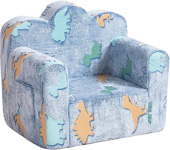 Tiita Kids Couch Plush Toddler Chair, Cloud-Like Glow in The Dark Kids Sofa by TiitaHome