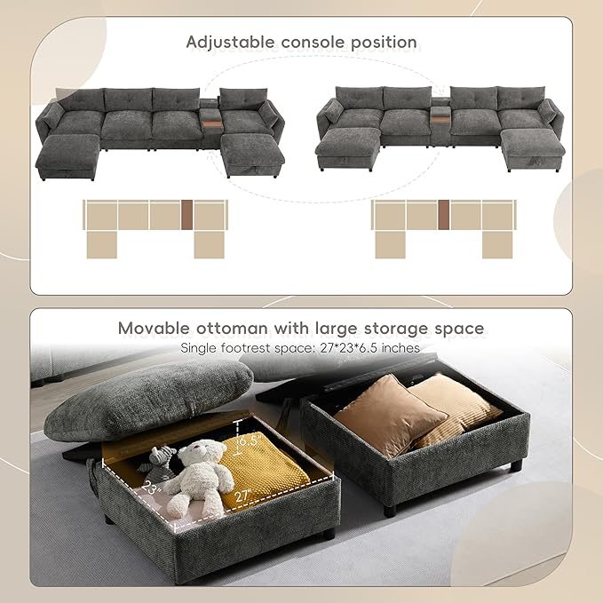 Merax 142'' Modular Sectional Sofa Set - Image 6