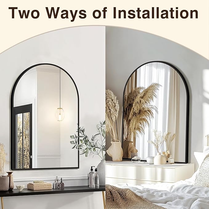 FICTOR Bathroom Mirror for Wall, 2 Pack 24”x36” Arched Vanity Bathroom Mirror - Image 6