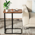 C Shaped Side Table, Small End Table MDF Black Walnut Coffee Table, Modern by DorrissJewelry