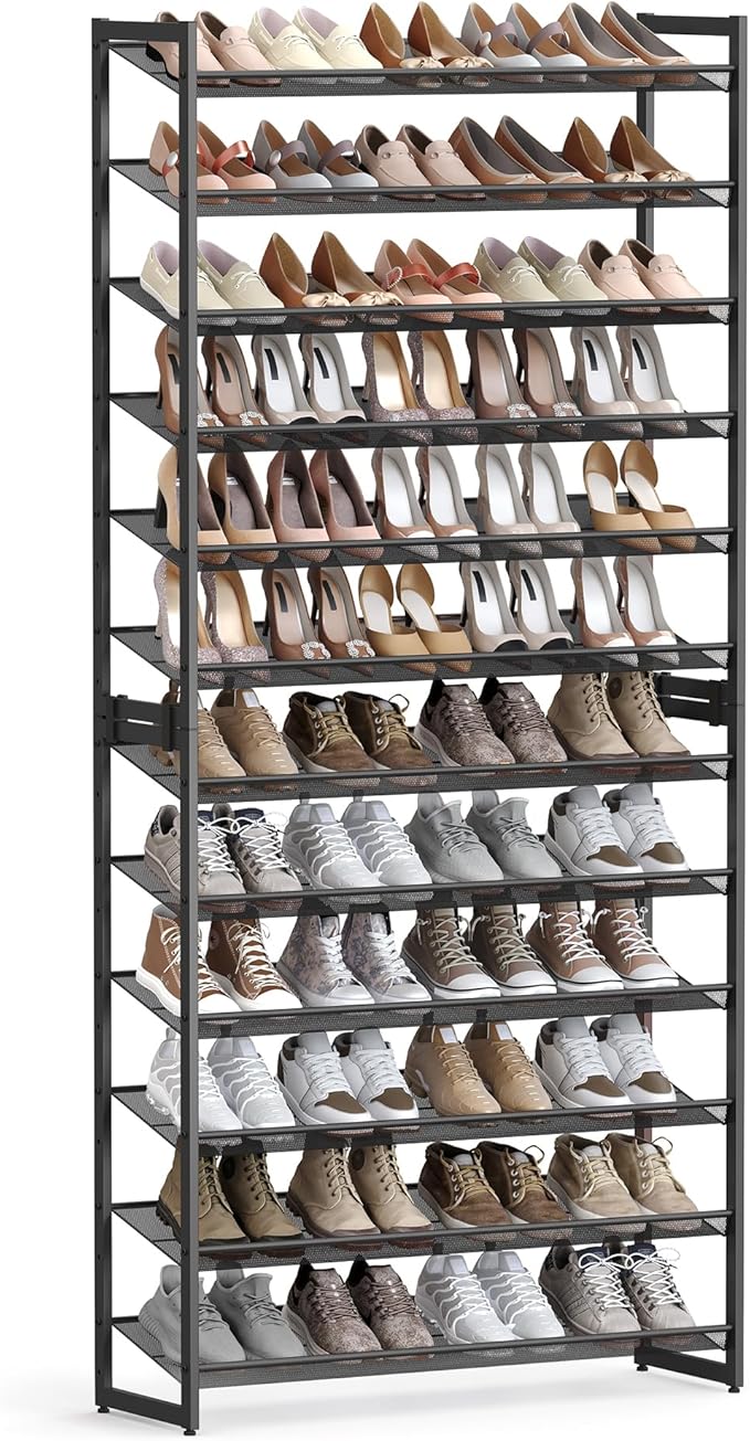 SONGMICS Shoe Rack, 12-Tier Shoe Organizer, Metal Shoe Storage by SONGMICSbySONGMICSHOME