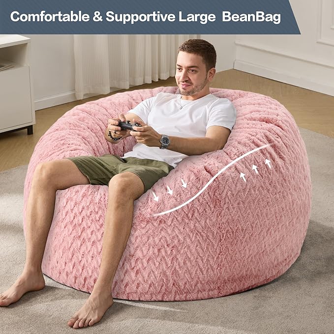 4ft Bean Bag Chairs for Adults Large Beanbag Chair - Image 6