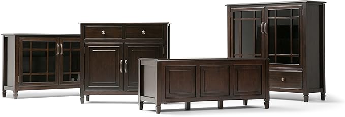 SIMPLIHOME Connaught SOLID WOOD 46 Inch Wide Traditional Tall Storage Cabinet - Image 13