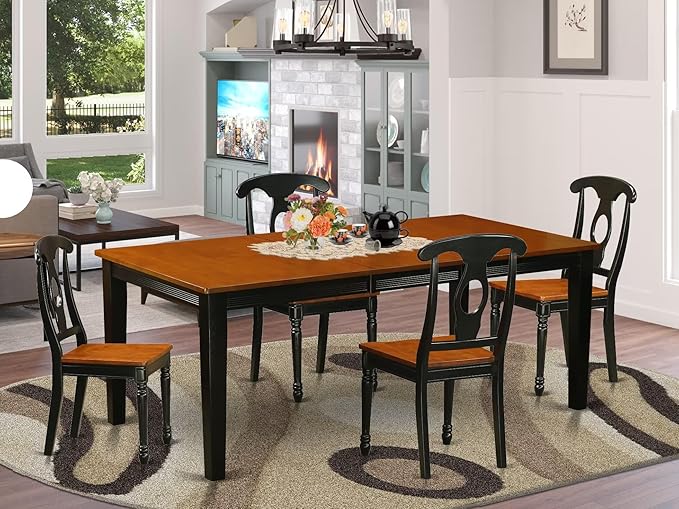 East West Furniture QUKE5-BCH-W 5 Piece Kitchen Table Set - Image 2