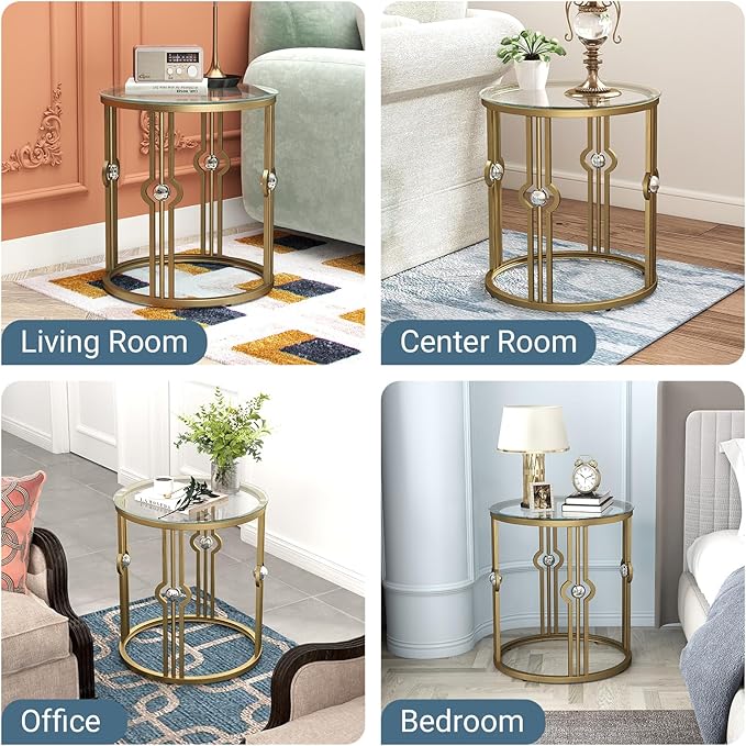 OIOG Glass Side Table Set of 2, Living Room End Table - Image 5