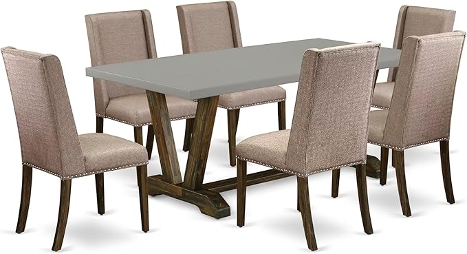 East West Furniture V797FL716-7 7 Piece Dining Room Furniture Set Consist of a by EastWestFurniture