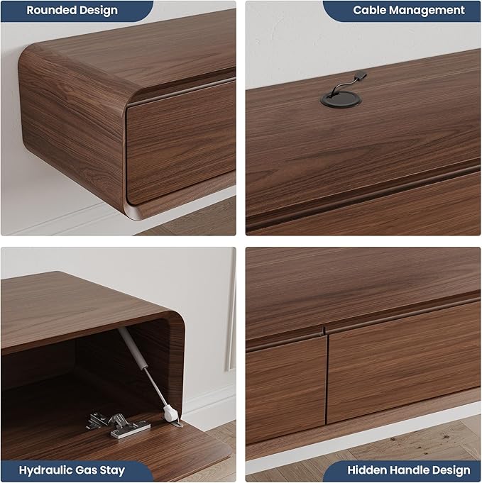 Fully-Assembled Minimalist Floating TV Stand, Modern Wall-Mounted Entertainment - Image 4