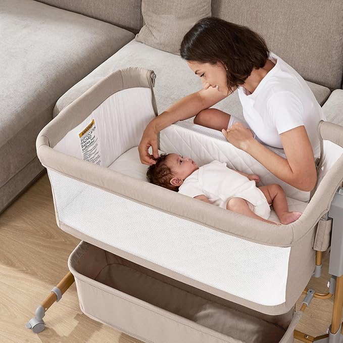 3 in 1 Baby Bassinet, Rocking Bassinet, Bedside Bassinet, 6-Height Adjustable - Image 6