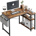 L Shaped Computer Desk with Reversible Shelves, 40 Inch Small Corner Desk with by Unknown