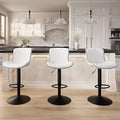 YOUNIKE 3 White Bar Stools Modern Swivel Counter Height Bar Chair by YOUNIKE