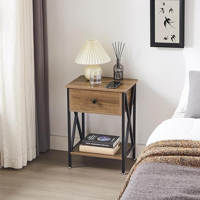 VECELO Nightstands Set of 2, Modern Bedside End Tables, Night Stands - Image 6