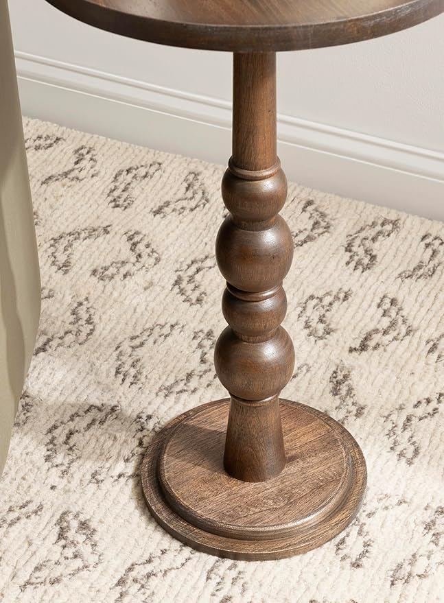 Kate and Laurel Wegner Traditional Wooden Round Side Table, 16 x 26, Elegant - Image 6