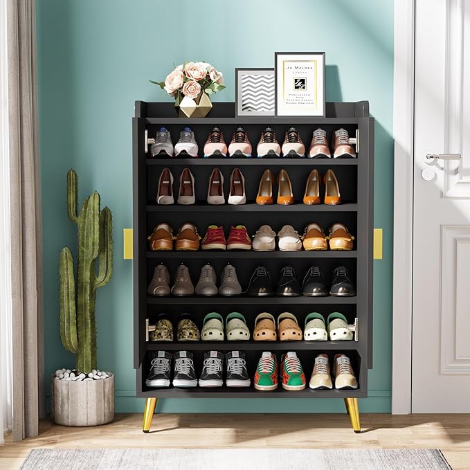 Tribesigns Shoe Cabinet with Doors, 7-Tier Shoe Storage Cabinet with Adjustable - Image 7