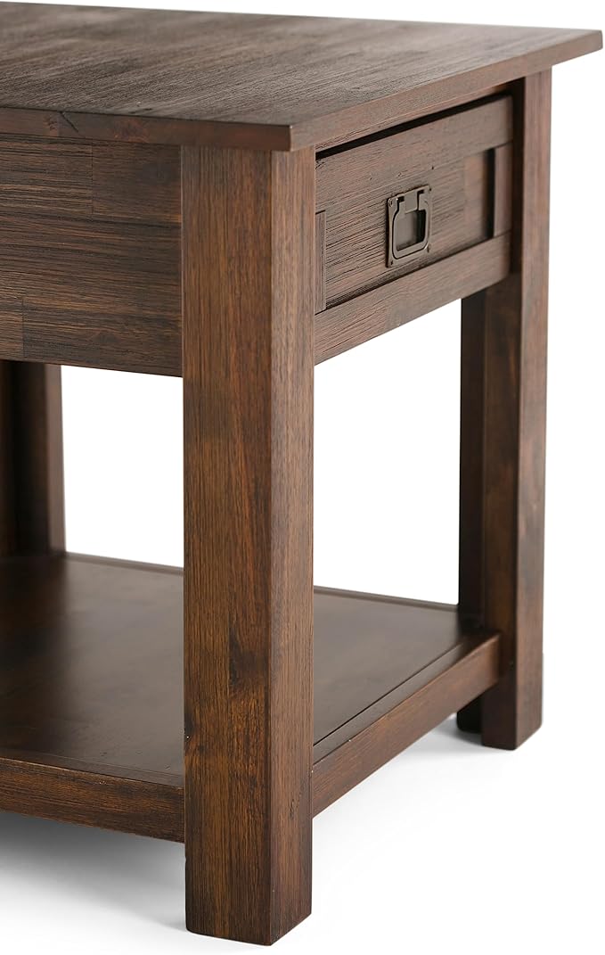 SIMPLIHOME Monroe SOLID ACACIA WOOD 22 inch Wide Square Rustic End Side Table - Image 7