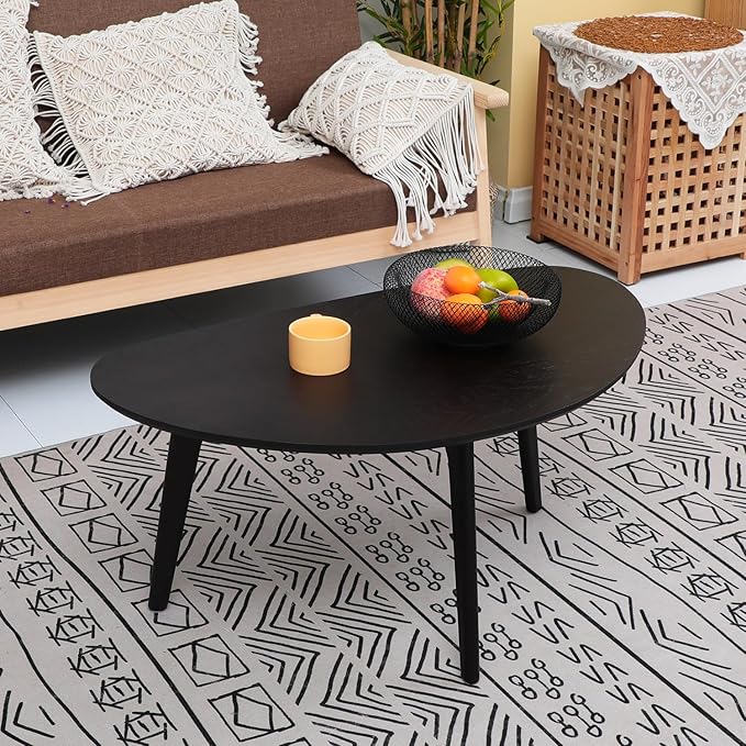 FIRMINANA Small Black Oval Coffee Table - Image 4