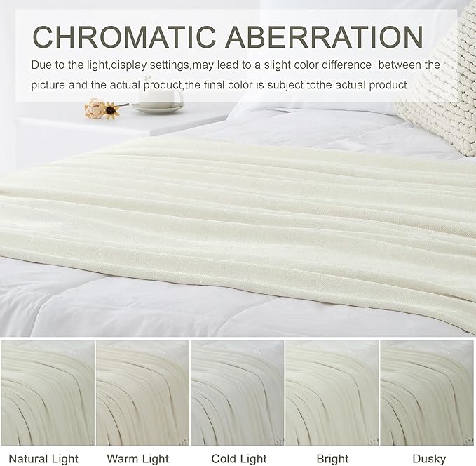 Chenille Throw Blanket for Couch 60"X 80" Twin, Soft Cozy Throws - Image 2