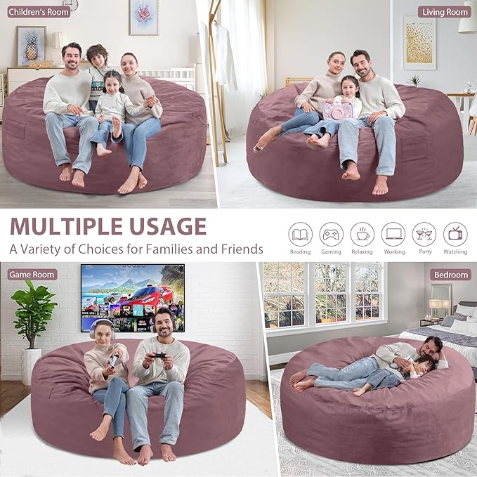 6FT Bean Bag Chair, Large Bean Bag Chairs - Image 4