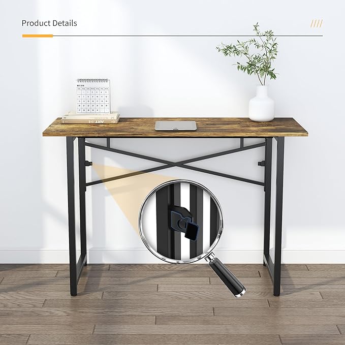 47 inch Folding Computer Desk, Writing Gaming Computer Camping Table, No - Image 9