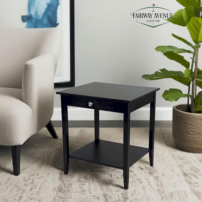 2-Tier Solid Acacia End Table w/Drawer - Image 3