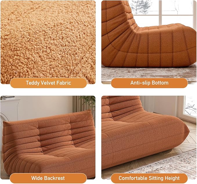 Bean Bag Chair, Loveseat Fireside Chair Bean Bag Sofa Large Bean Bag Chair - Image 4