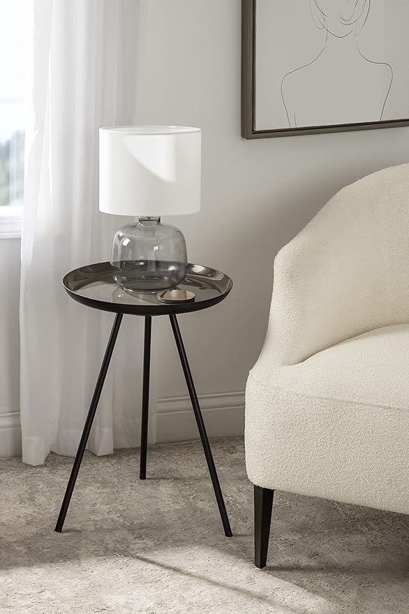 Kate and Laurel Laranya Modern Side Table 15 x 15 x 23 Brown and Black Chic - Image 2