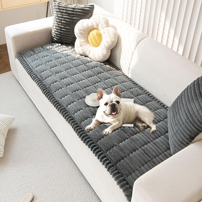 OTOB Couch Cover for Dogs Washable, Non Slip Plush Fuzzy Sofa Covers for 3 by OTOB