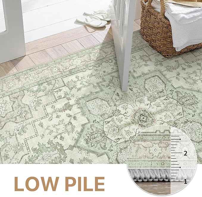 GENIMO 10x14 Area Rugs for Living Room, Machine Washable Non Slip Vintage Rugs - Image 4