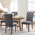 COLAMY Button Tufted Dining Chairs Set of 4, Parsons Upholstered Fabric Dining by COLAMYINC