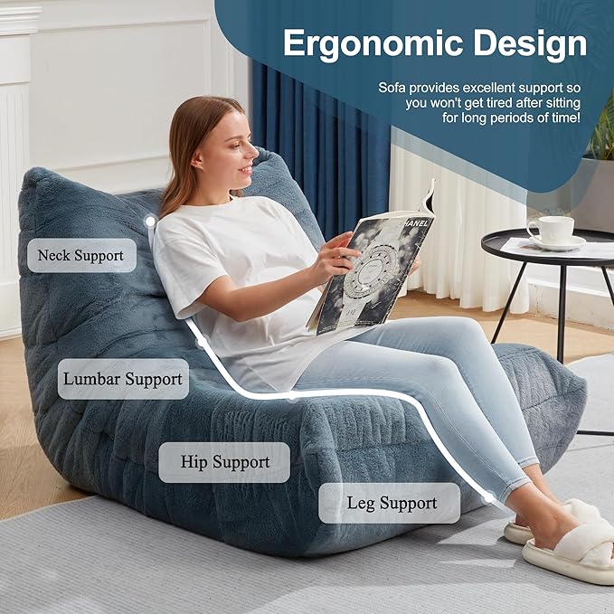 Bean Bag Chairs for Adults Giant Bean Bag Chair Memory Foam BeanBag Chair Big - Image 5