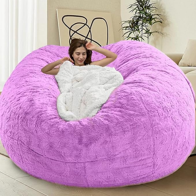 Bean Bag Chair for Adults Kids Without Filling Comfy Oversized Round Beanbag by FunnyFurnitureforYourHous
