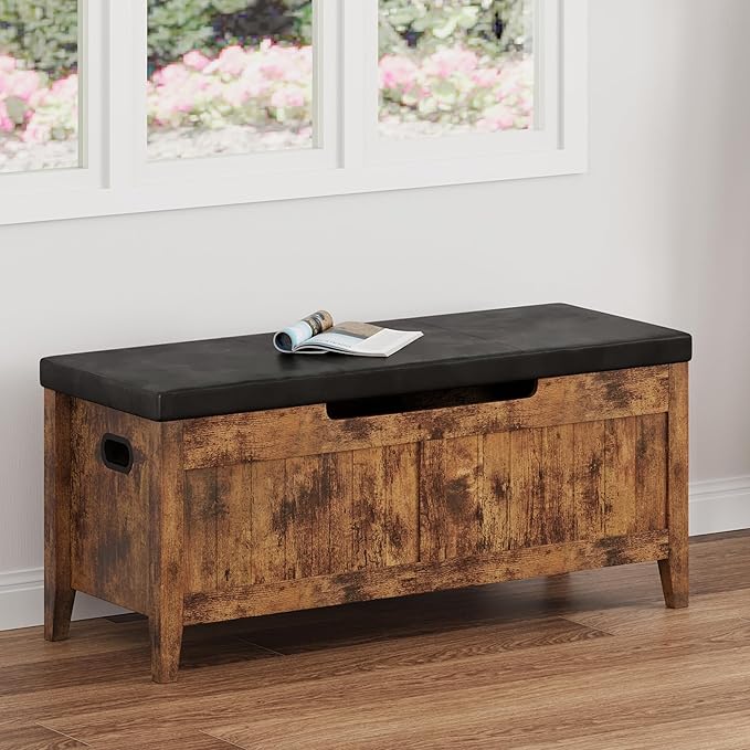 GAOMON Storage Bench, 39.4” Wooden Chest Storage Box - Image 7