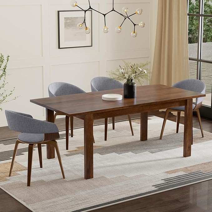 SIMPLIHOME Wilson Extendable Dining Table, Solid Wood Walnut Veneer, 60-76 x 36 - Image 2
