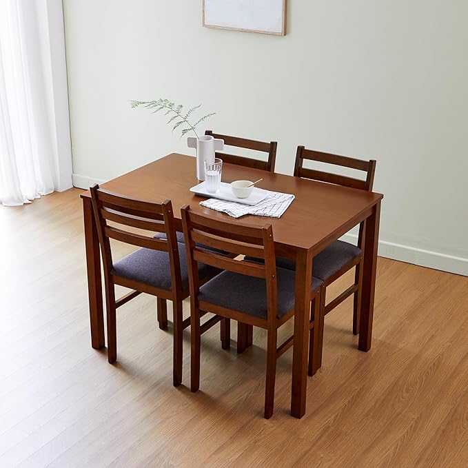 Livinia Seattle 5-Piece Wooden Dining Table Set - Image 5