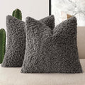 Foindtower 2 Pieces 26x26 Inch Dark Gray, Faux Fur Throw Pillow Cover Accent by Foindtower