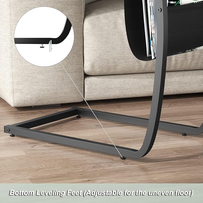 SRIWATANA Side End Tables Living Room, Vintage C-Shaped Laptop Table - Image 9