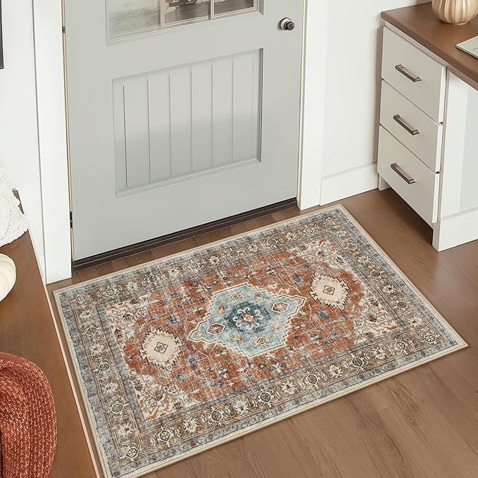 Lahome Oriental Small Rugs for Entryway, 2x3 Rug Non Slip Washable Door Mat - Image 4