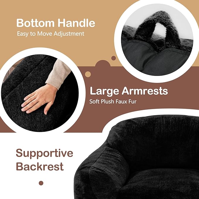 Giant Bean Bag Chair for Adults, Large Memory Foam BeanBag Chairs, Oversized - Image 7