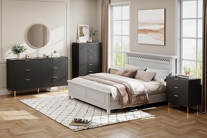 Black Dresser, Modern 3 Drawer Dresser - Image 3