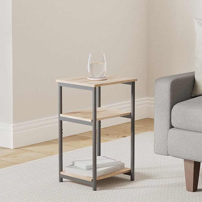 VASAGLE Side Table, Small End Table, Tall Nightstand - Image 2