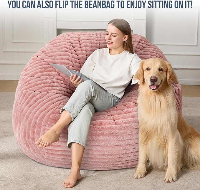 5ft Bean Bag Chairs for Adults Large Beanbag Chair - Image 3