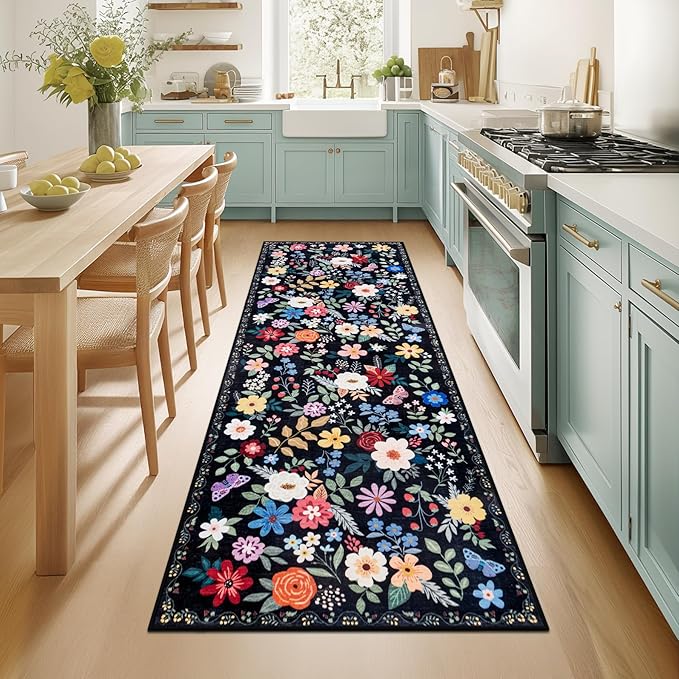 Runner Rug for Entryway: 2x10 Kitchen Rugs Non Slip Washable Ultra-Thin Soft by PLHXFRSoftAreaRugs
