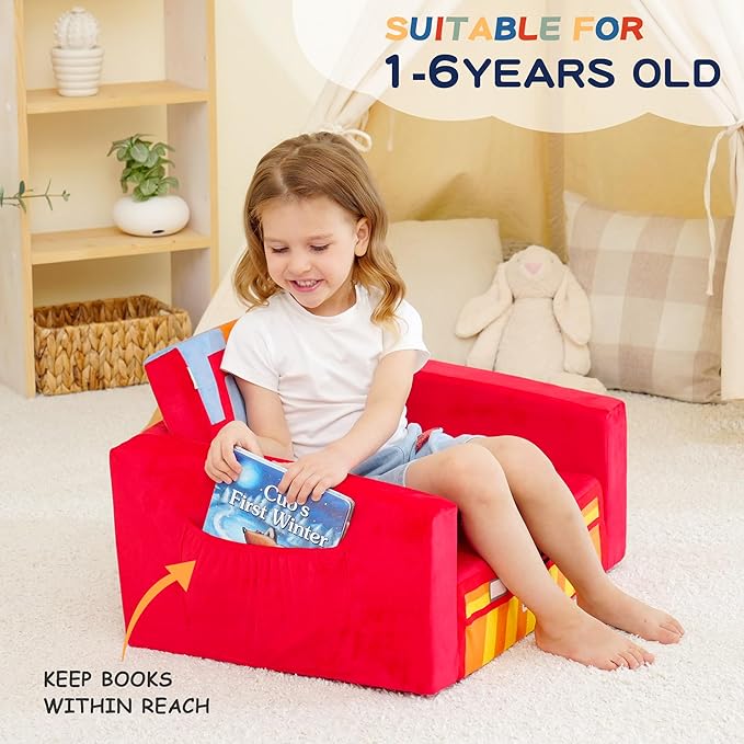 MallBest Kids Sofas Children's Sofa Bed Baby's Upholstered Couch Sleepover - Image 4