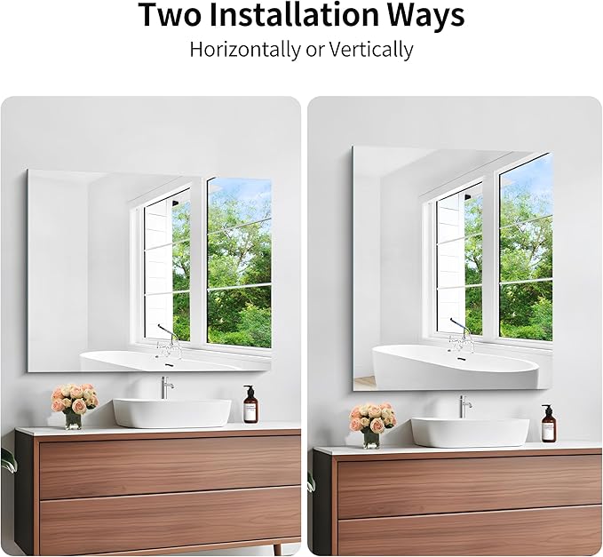 KOCUUY Frameless Bathroom Mirror, Unframed Mirrors - Image 6