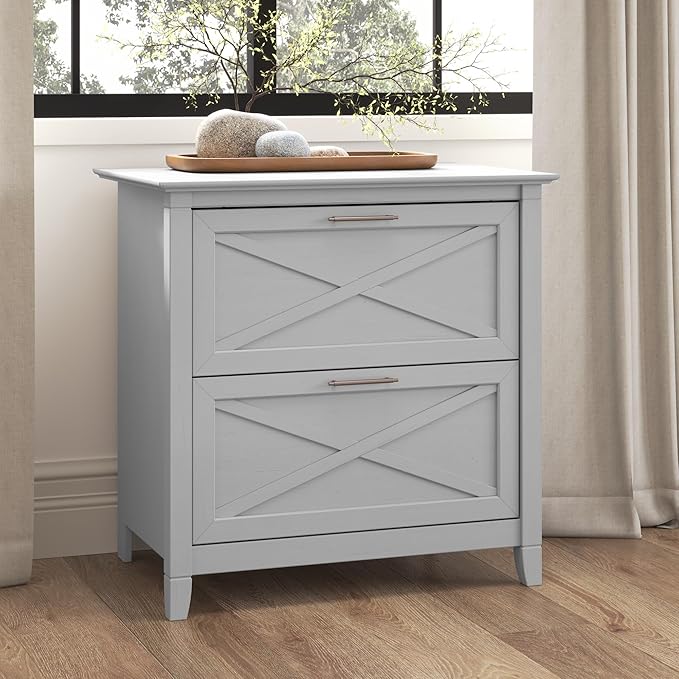 Bush Furniture Key West 2 Drawer Lateral File Cabinet in Cape Cod Gray | - Image 2