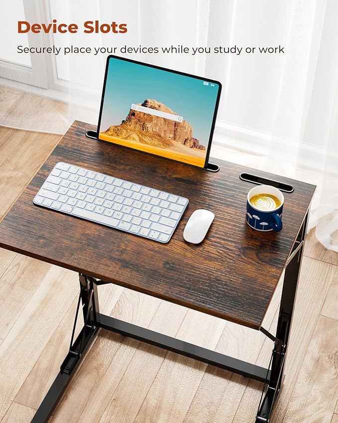 21''Wx28''H Folding TV Tray Set of 2, Small Foldable C-Shaped Tray Table - Image 5