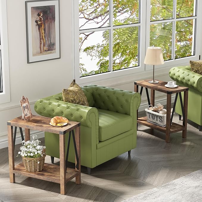 ChooChoo Farmhouse End Table for Small Spaces, Narrow Side End Table - Image 2