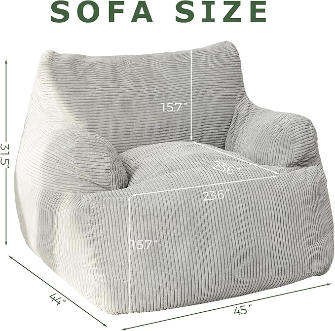 HIGOGOGO Giant Bean Bag Chair Sofa, Big Comfy Chair - Image 2